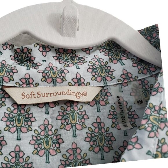 Soft Surroundings Blouse Petite Medium Long Sleeve Floral Paisley Tabitha Tunic - Picture 5 of 10